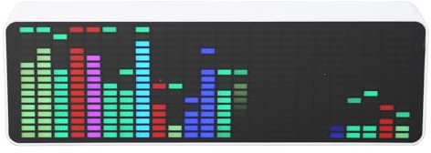 LED Music Spectrum Display, Music Rhythm Analyzer 384 LED 1624 Segment Rhythm Music Spectrum Pickup Meter with White Housing