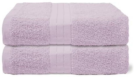 Brentfords Hand Towels For Bathroom, Super Soft 100% Cotton Absorbent Fade Resistant Quick Dry Purple Shade Hand Towels 2 Pack For kitchen Gym Daily Use, Lilac-50x80cm