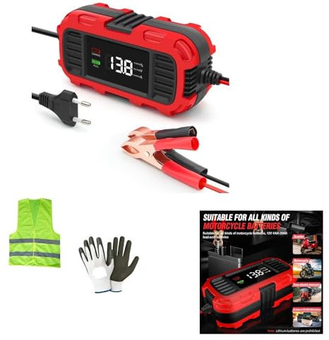 COMPATIBILE CON HARLEY-DAVIDSON 883 SPORTSTER R CARICABATTERIE INTELLIGENTE MANTENITORE DI CARICA PER MOTO SCOOTER BATTERIE AL PIOMBO DA 4AH A 30AH CARICA BATTERIA 12V