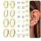 Finrezio 12 Paar Ohrringe Gold Set für Damen Chirurgenstahl Medizinische Ohrstecker 14 Karat Vergoldet Ohrringe Creolen Gold Huggie Ohrringe Hypoallergene Goldene Ohrringe Damen Mehrfache Piercings