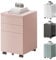 FLEXISPOT Rollcontainer mit 3 Schubladen, mobiler Aktenschrank mit Rollen, Schubladenschrank Büroschrank Schreibtisch Unterschrank mit Schlüsselschloss und Anti Kipp für Büro Zuhause, Rosa
