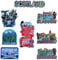 LILAJ Scotland Fridge Magnets Set of 6 - Edinburgh Castle, Saltire Flag, Thistle, Nessie, Bag piper & Westie Dog - Scottish Souvenir Gift
