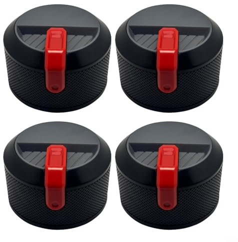 JGmotorfi Lot de 4 boutons de poêle galvanisés élégants et accessoires pour votre barbecue (rouge 1)