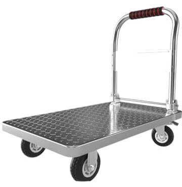 OUYUE Transportwagen Sackkarre Flachbett-Handwagen, Push-Cart, Trolley, Faltbarer Griff for Einfache Lagerung, Transport, Strapazierfähig Handwagen für Umzug