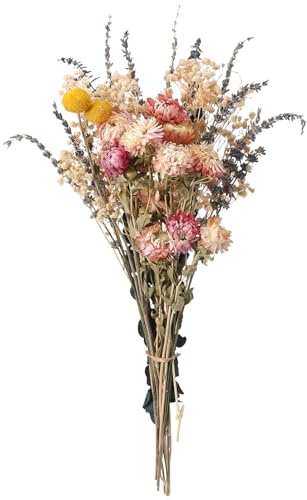 Ovveroche Pink Dried Flowers Bouquet Set Rustic Boho Flowers