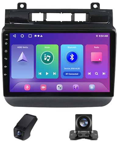 Radio Auto per Volkswagen Touareg FL NF 2010-2018 - Radio Android da 9 Pollici con Senza fili Carplay e Android Auto - DSP RDS FM 4G LTE e WlFl integrati+Telecamera di Retromarcia(C10)