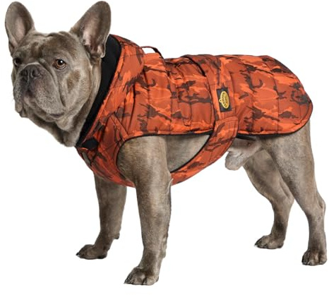 Fashion Dog Hunde-Steppmantel für Französische Bulldogge, Rost-Camouflage (36 cm)
