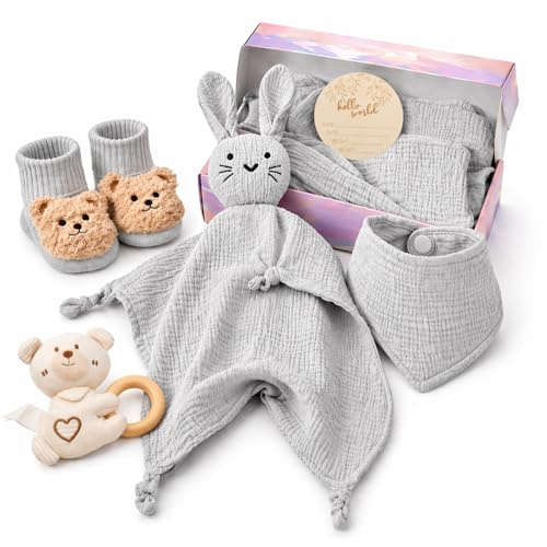 DRAKEWOOD Gris 6 en 1 Canastilla Bebe Recien Nacido Unisex con Toalla Baño