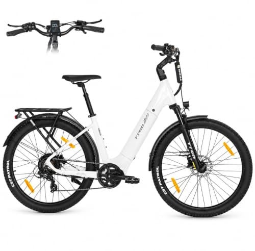 TTGO Z3 E-Bike für Damen und Herren, 27,5 Zoll, 250 W, 70 Nm, bis 120 km | 48 V 15 Ah Akku, Hydraulikbremsen, Shimano 7-Gang, Federgabel und Tiefeinsteiger-Rahmen für Stadt und Touren