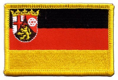 Flaggenfritze Flaggen Aufnäher Deutschland Rheinland-Pfalz Fahne Patch + gratis Aufkleber