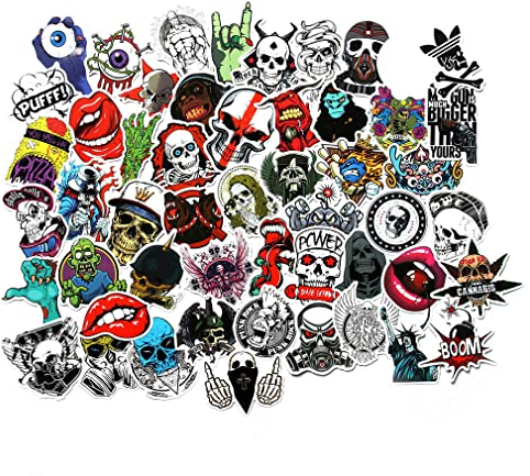 Aufkleber Pack für Laptop Horror Totenkopf Crazy Sticker und Aufkleber Auto Gepäck Fahrrad Motorrad Computer Skateboard Snowboard Wasser Flasche Graffiti Vinyl Aufkleber Pack Sticker Bomb 50pcs