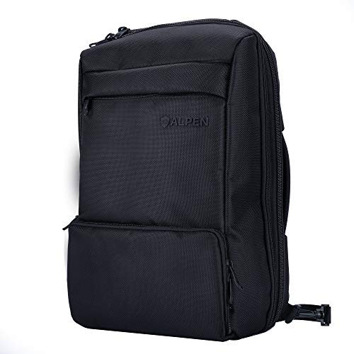 Swiss Alpen Lugano Rucksack – wasserabweisend, langlebig, 2520D, großer Laptop-Rucksack für Reisen, Schule und Business, passend für 43,2 cm (17 Zoll) Laptops, exklusiv, Schwarz
