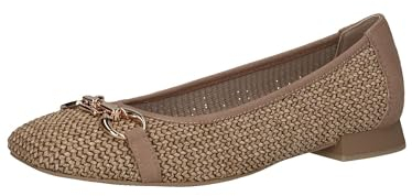 CAPRICE Damen Ballerinas Bast Elegant, Braun (Bark Comb), 41 EU