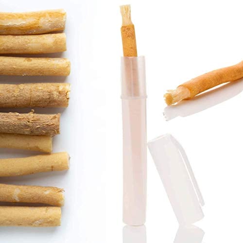 Miswak Zahnbürste [5 Stück] - Optimal für Unterwegs - Premiumqualität Siwak Holzzahnbürste - Vegan - 100% natürliche Zahnbürste mit Mineralien für Gesunde Zähne
