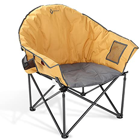 ARROWHEAD OUTDOOR Folding Camp Chair, Canvas, Tan, Oversized Club