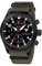 Airleader Black Steel Chronograph KHS.AIRBSC.NSGO Edelstahl IP-beschichtet schwarz, Natoband steingrau-Oliv, KHS Tactical Watch, Einsatzuhr, Fliegeruhr