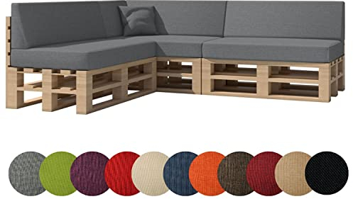 chilly pilley Palettenkissen Gartenkissen Palettenauflage Palettenpolster Indoor Outdoor Waschbar Abnehmbar Sitzkissen Rückenkissen (8er Set, Silber)