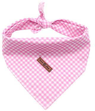 lionet paws Bandana für Hund Kopftücher Hundehalstuch Dreieckstuch für Kleine, Mittelgroße und Große Hunde Rosa kariert