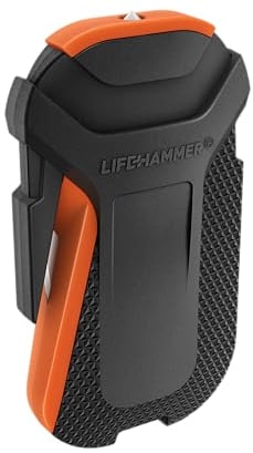 Lifehammer SMART- Automatischer Notfallhammer fürs Auto - Nothammer mit Gurtschneider und Antirutsch Griff - Integrierter Gurtschneider - Ultraharter Keramikhammerkopf - Zerstört Autoglas