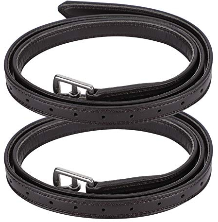 Steigbügelgürtel, britischer Sattelbügelgürtel aus weichem Leder Verstellbare Steigbügel-Hobble-Gurte mit Edelstahlschnalle(Dunkelbraun)