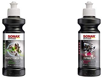 SONAX PROFILINE PerfectFinish (250 ml) + PROFILINE CutMax (250 ml) hoch effektive Schleifpaste für den Lackfinishbereich