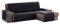 Textil-home Adele Chaiselongue Sofabezug, Beschützer für Rechtsarm Gesteppte Sofas. Größe -200cm. Farbe schwarz (Vorderansicht)