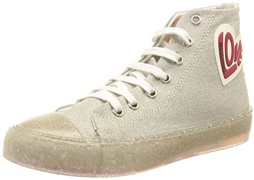 Love Moschino Damen Kollektion Herbst Winter 2021 Sneaker, Silber/schwarz, 41 EU