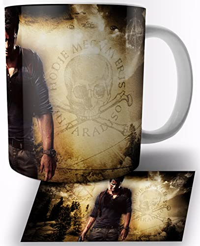 TusRelojes Uncharted Nathan Drake Tasse en Céramique Blanche 325ml Mug
