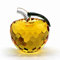 Crystal Apple, 50mm Art Glass Apple Collectible Figurines Best for Lucky Christmas Eve Gifts, Yellow