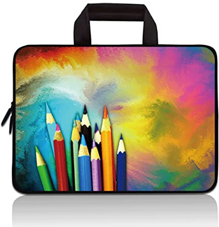 HEABPY Universal 7-9 Inch Kids Tablet Sleeve, Portable Neoprene Carrying Case Bag Fits 7 8 8.5 8.9 9 Apple iPad Mini, Samsung Galaxy Tab, Google, HP, Acer, ASUS (Cool Pencils)