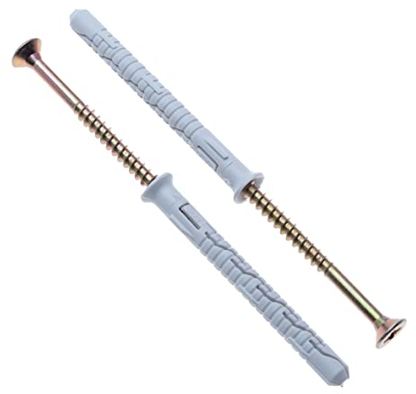 8X100 Viti e Tasselli Torx per Impieghi Gravosi di Keple 50 Pezzi Viti di Montaggio a Parete e Tasselli con Viti per Calcestruzzo in Zincato Vite di Ancoraggio