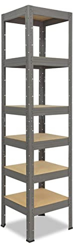 shelfplaza® 200x60x60cm Profi Schwerlastregal grau/Metallregal mit 6 Böden à 166kg Tragkraft/Kellerregal Metall, Garagenregal, Werkstattregal oder Regal Lagerregal/Steckregal Metall