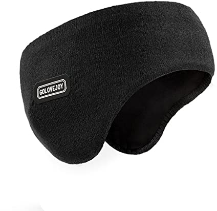 LIUPUUDLY Herren Sport Stirnband Ohrenwärmer Elastische Winddicht Ohrenschützer Headband für Radsport Fahrrad Wandern (Schwarz)