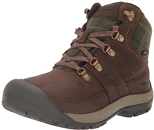 KEEN Damen Kaci 3 Winter Mid Waterproof Winterstiefel, Dark Earth/Green Plaid, 38.5 EU