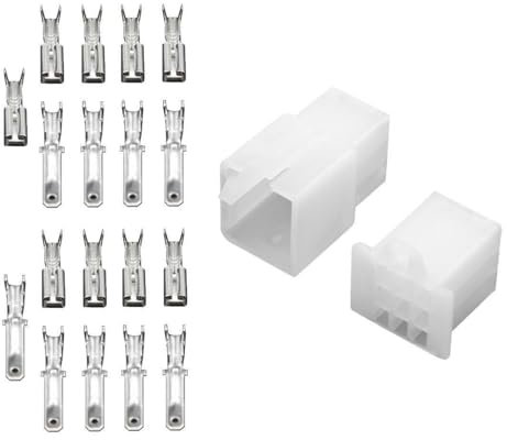 10x Flachstecker Gehäuse 9 Polig inkl. 2,8mm Flachstecker & Flachsteckhülsen | Auswahl: 1-12 Polig - 6,3mm oder 2,8mm| Weiß | KFZ Maschinen Stecker