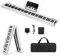 DREAMADE 88 Tastatur Keyboard mit Notenständer, Pedal, LCD-Display & LED-Licht Lehrfunktion, Klappbar & Tragbar E-Piano für Kinder und Anfänger (Weiß)