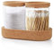 Anhow 2 Pezzi Porta Cotton Fioc, Vetro Porta Dischetti Struccanti con Vassoio per Bagno Cotone Fioc Struccanti Trucchi Organizer - Trasparente