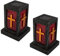 HAC24 2X LED Solar Grablicht mit Kreuz in Stein-Optik Grableuchte Grablampe Grab Lampe Licht Grabschmuck