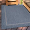 Teppium Outdoor Teppich Wetterfest 200x300 (200 x 290 cm) Blau Sisal Optik - Küchenteppich Waschbar rutschfest, Wasserfest, Bordüre, Pflegeleicht - Ideal für Balkon, Terassen, Garten, Camping, Küche