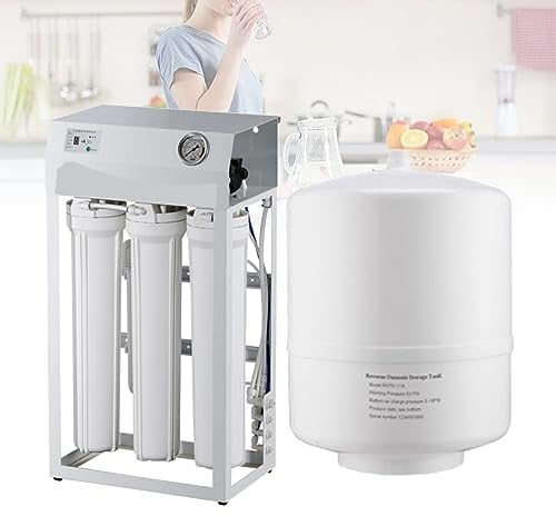 5-stufiges zertifiziertes Ultrasicheres Umkehrosmose Trinkwasserfiltersystem, 800 GPD Kommerzielle Wasserreiniger Mit Druckbehälter (Color : 400G, Size : 11g)