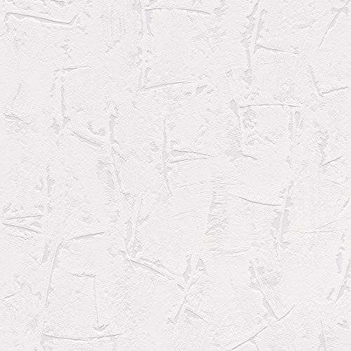 BRICOFLOR Papier peint motif texturé intissé Tapisserie unie blanche pour salon Papiers peints intissés idéal pour la chambre et la cuisine