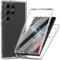 OUBELI Transparent Hülle für Samsung Galaxy S24 Ultra Handyhülle mit Bildschirmschutz 360 Grad Schutzhülle Full Body Schutz Stoßfest Kratzfest Staubschutz Panzerhülle Handyhülle -transparent