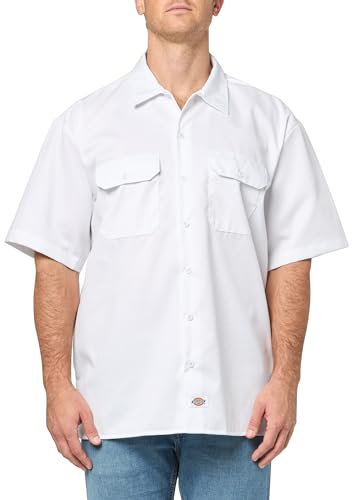 Dickies Mens Short Sleeve Work Shirt, White, S