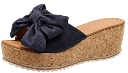 Frauen Strand Slope Heel Hausschuhe Hohl Casual Hausschuhe Slope Bottom Schuhe Retro Sandalen Sommerkind Schuhe Damen Boots (Blue, 40)