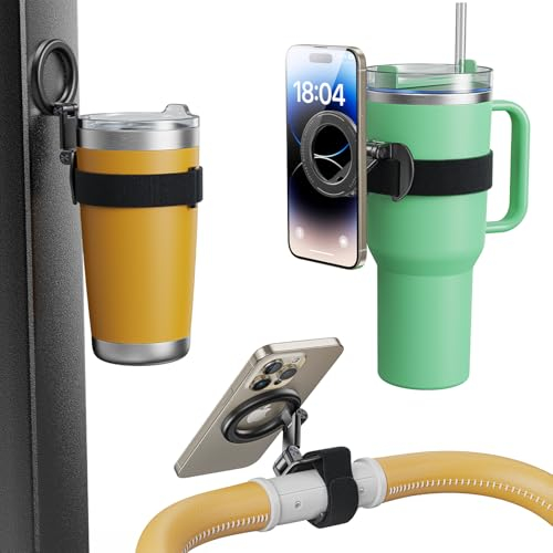 TAZENI Fit Magsafe Water Bottle Gym Stroller Phone Holder Strap Magnetic Phone Holder for Stroller Gym Accessories for Stanley Owala Yeti Hydrojug 10-60oz Tumbler Adjustable for iPhone & Android