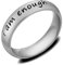 FUSHENGTER Ringe Damen Ring Für Damen Frauen Finger Herren Geschenk Buchstabenring „I Am Enough“-Ring Einfache Ringe 11 Stahlfarben