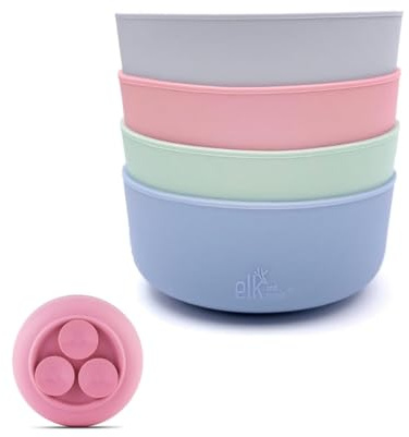 Elk and Friends Kids/Toddler Porcelain Bowl Suction Sleeves Only | 4pk | Sleeves Only | Silicone Suction | Fits Elk and Friends Porcelain Bowls | Microwave + Dishwasher Safe