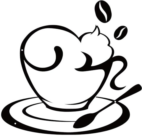 Yncotte Kaffeetassen-Wandkunst, Metall, 38,4 x 30 cm, große Kaffeetassen-Dekoration, Kaffee-Wanddekoration, Kaffeebar-Schilder für Wand, Café, Wandkunst für Küche, Café, Restaurant, Zuhause