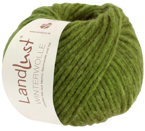 LANA GROSSA Landlust Winterwolle | Soffilo mit Yakfasern | Handstrickgarn aus 50% Schurwolle (Merino), 35% Baumwolle & 15% Yak | 50g Wolle zum Stricken & Häkeln | 70m Garn FB36