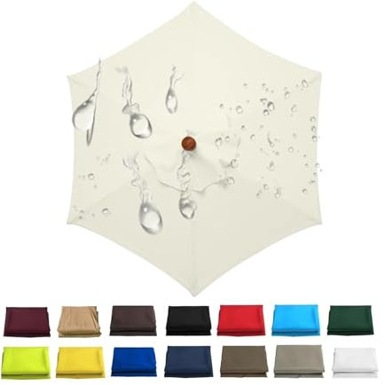 Miecoae Toldo de Recambio de Sombrilla de 2.0/2.30/2.50/2.70/3.0m Tela para Sombrilla para Patio 6/8 Varillas Exterior Tela Toldo Repuesto(Ww2,6 Ribs- 6.5 FT 200 cm)